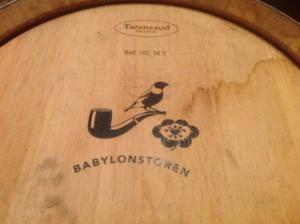Babylonstoren label design on barrel